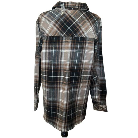 ANTHROPOLOGIE SANCTUARY ~ Town Flannel Long Sleeve Shacket M 100% Cotton ANTHRO - Picture 4 of 8